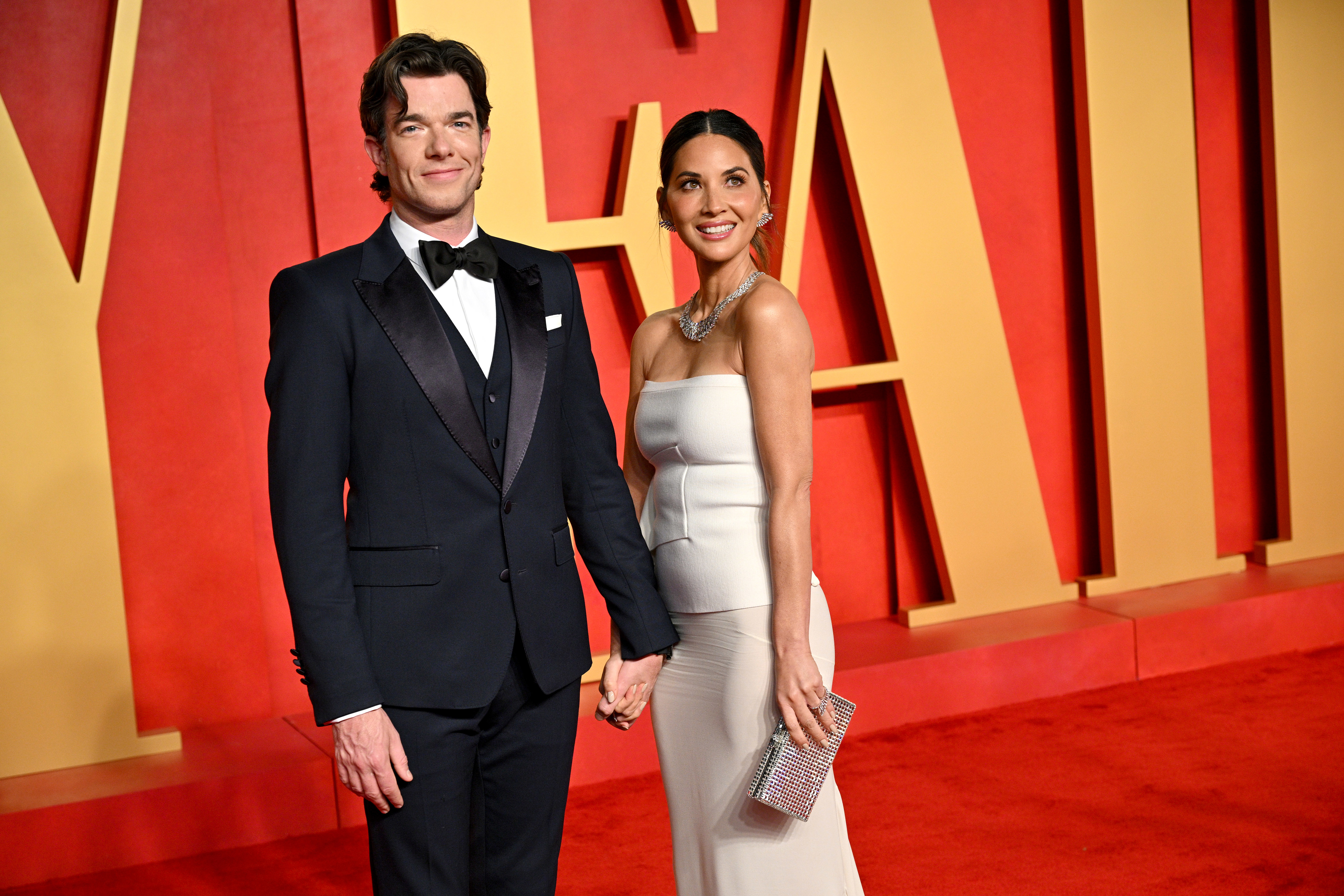 John Mulaney and Olivia Munn on the red carpet