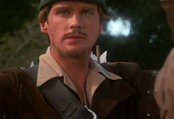 Robin Hood slams his hands on his head and rolls his eyes