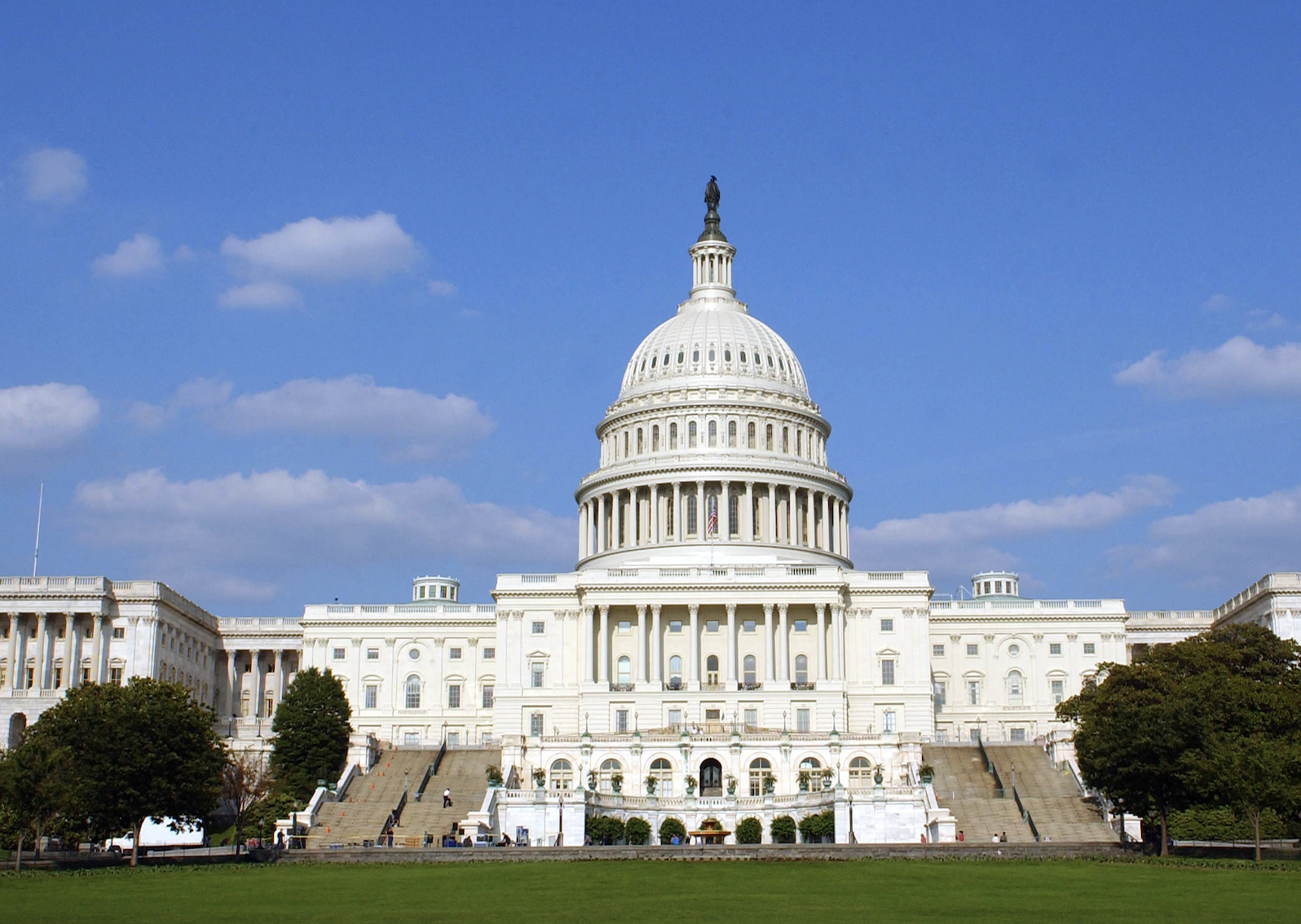 The United States Capitol building under a clear sky