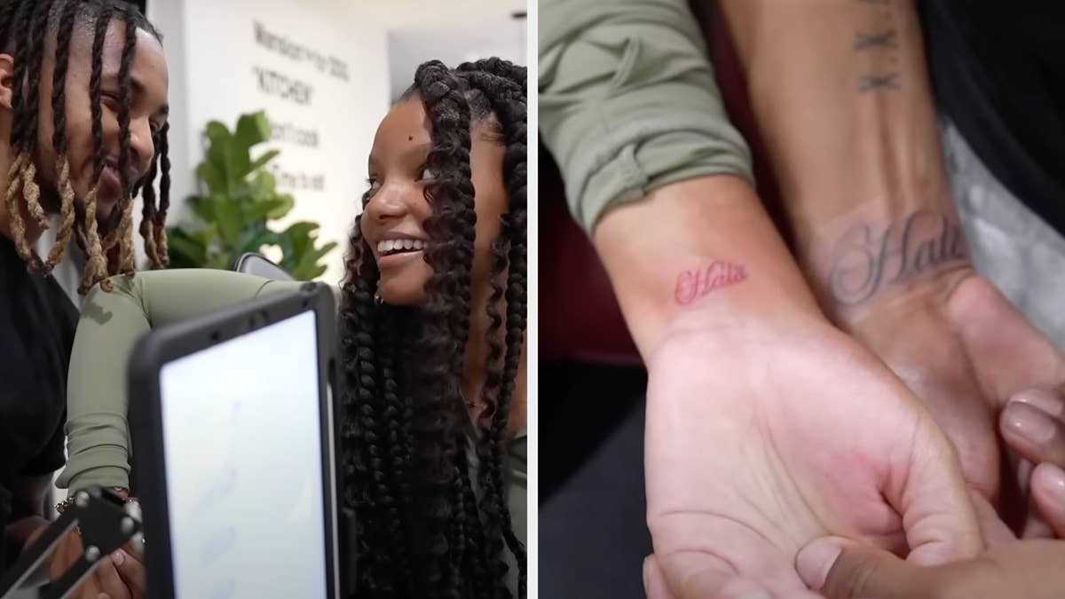 The first-time parents got the 'Halo' tattoos ahead of Mother's Day.