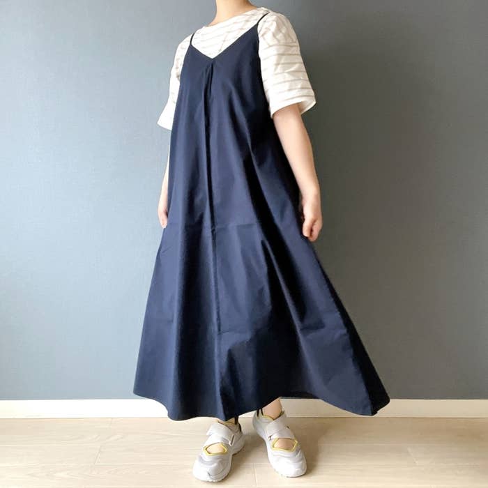 無印良品のオススメのワンピース「婦人 シワになりにくい ブロードキャミソールワンピース」