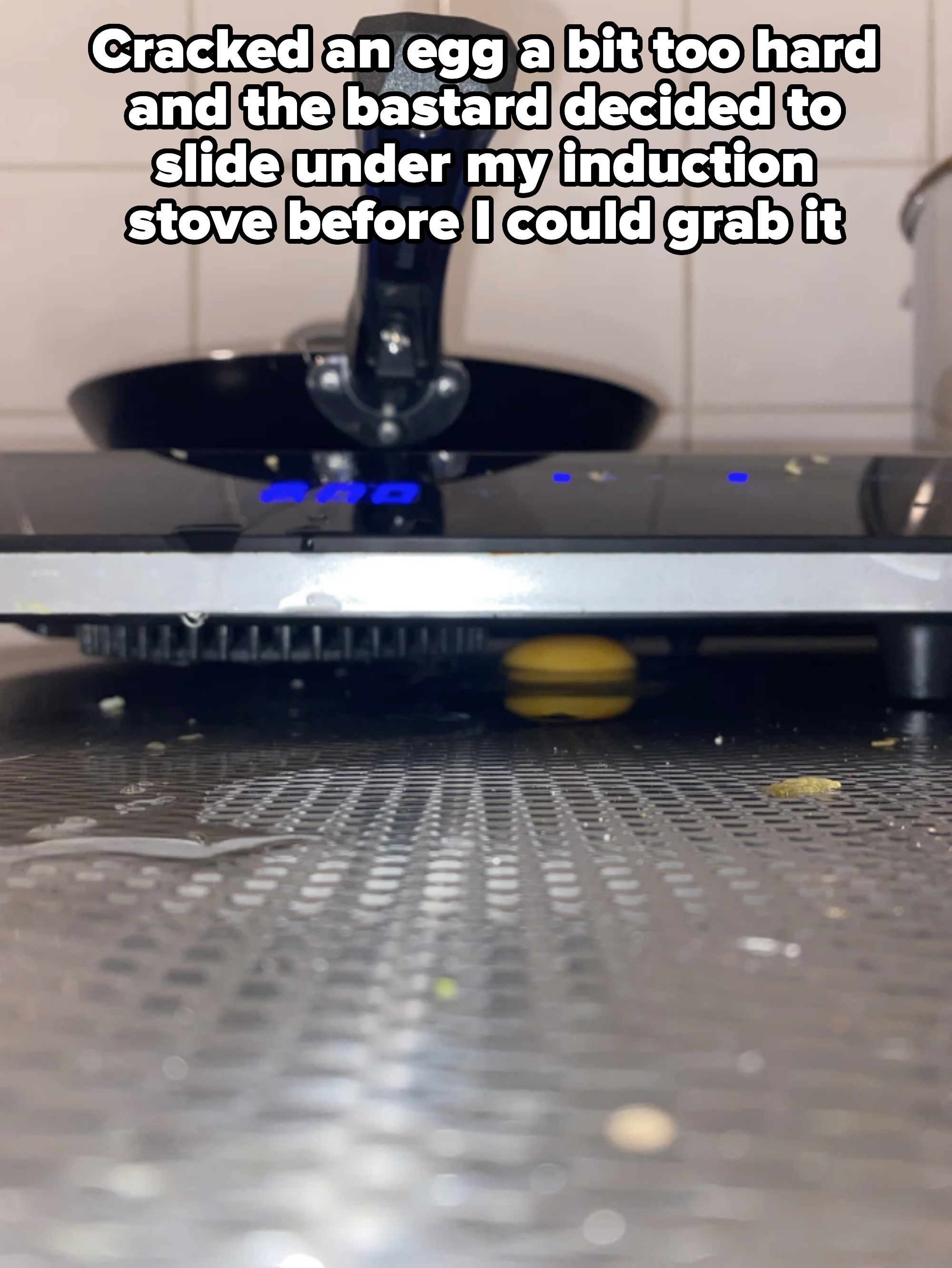 Digital kitchen scale displaying a weight, with a blurry background