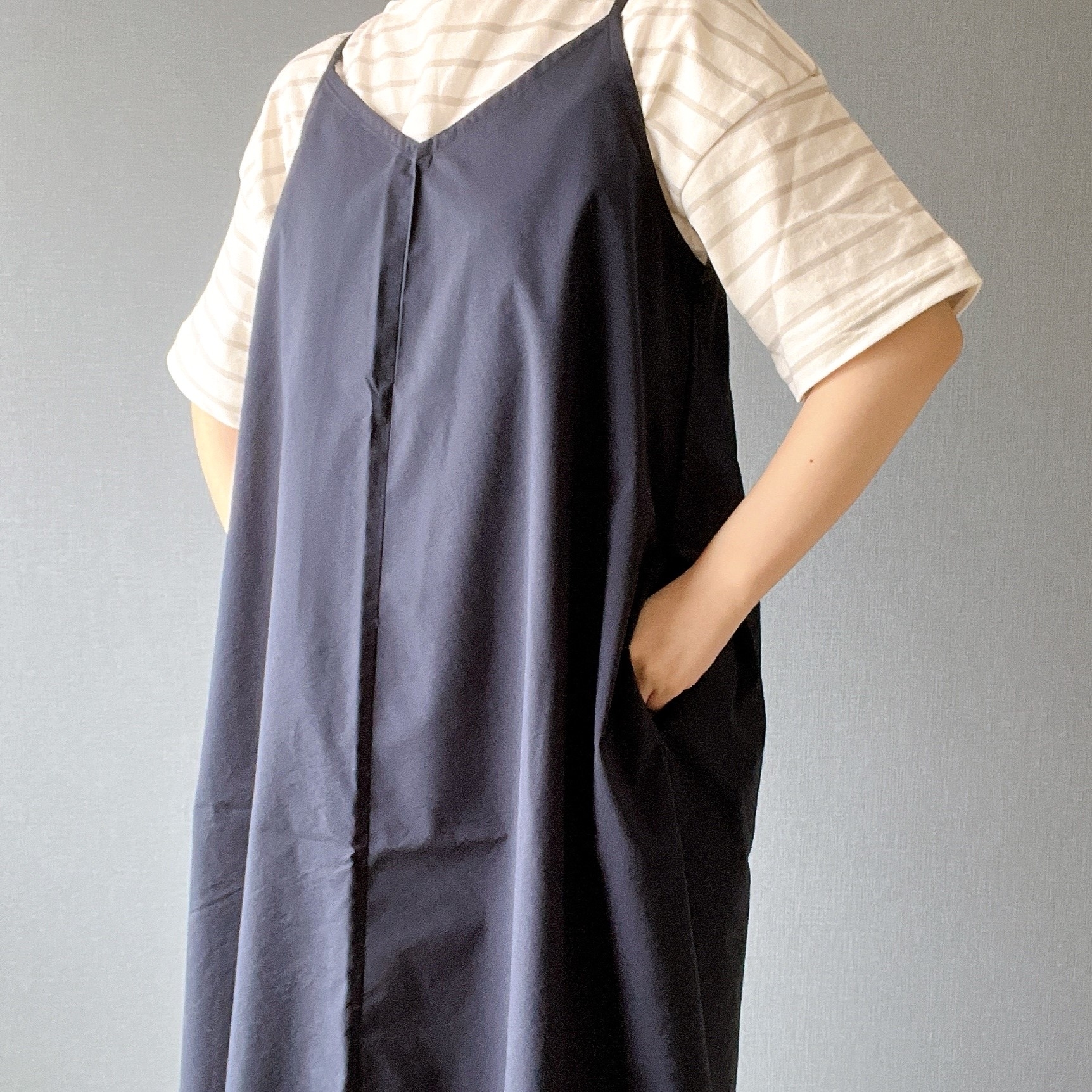 無印良品のオススメのワンピース「婦人 シワになりにくい ブロードキャミソールワンピース」