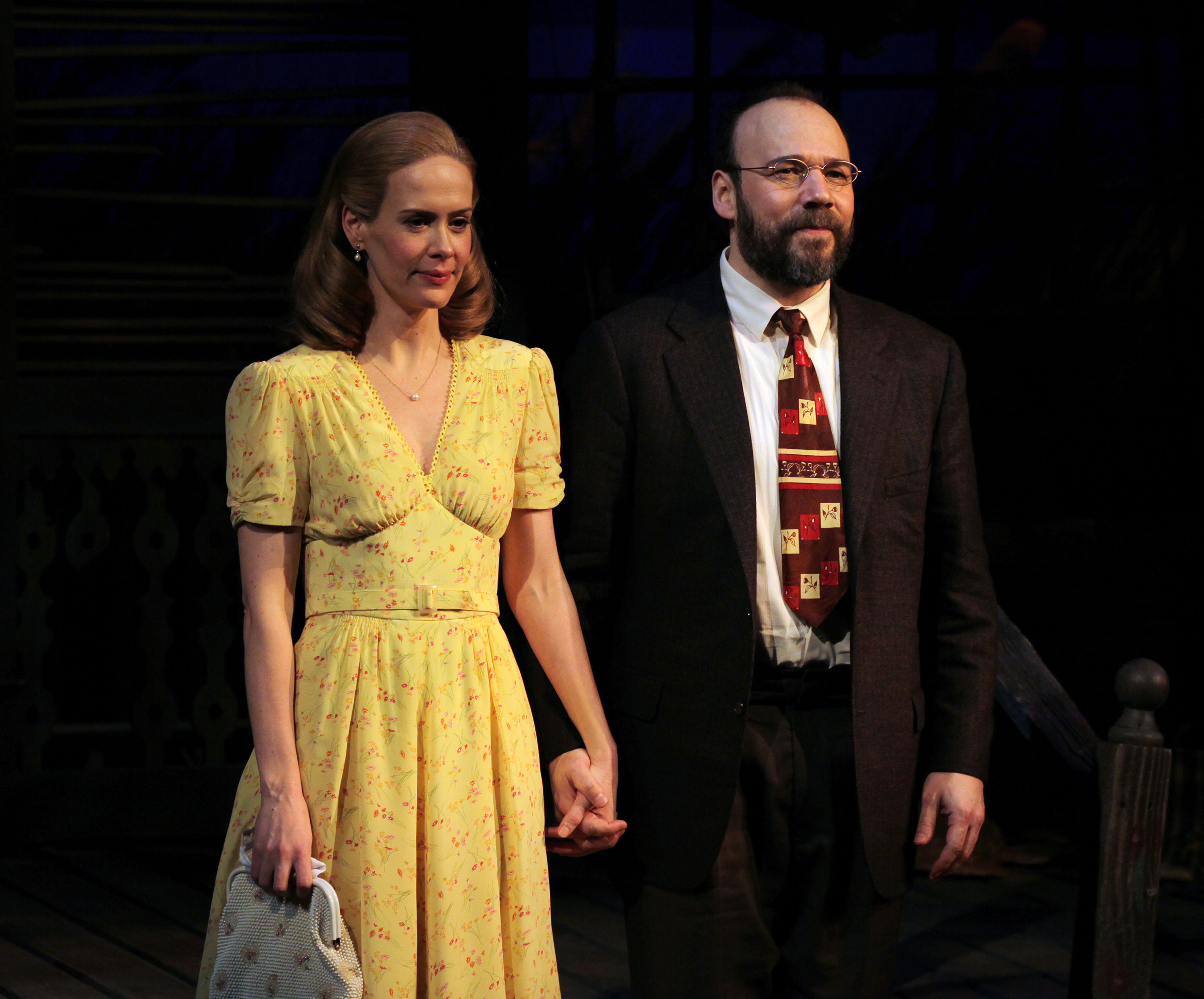 Sarah Paulson in &quot;Talley&#x27;s Folly&quot; holding a man&#x27;s hand