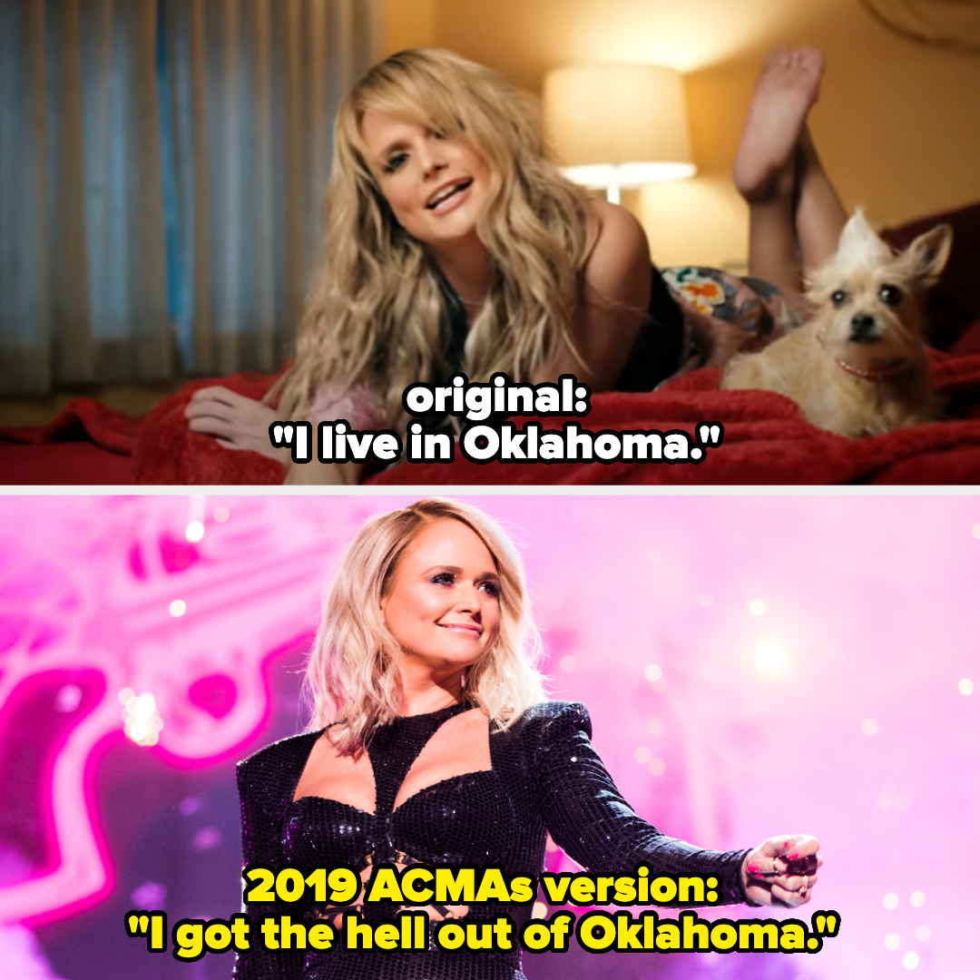 Miranda changed the words from &quot;I live in Oklahoma&quot; to &quot;I got the hell out of Oklahoma&quot;