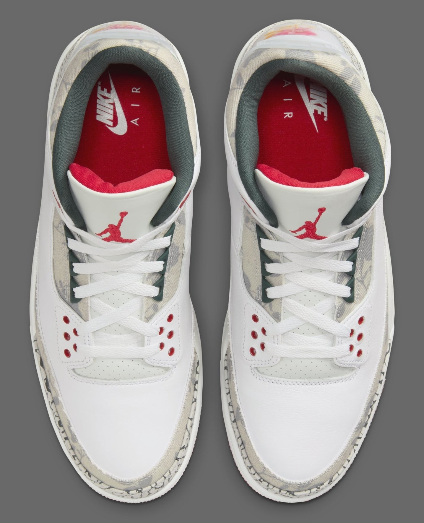 Top view of a pair of Air Jordan sneakers