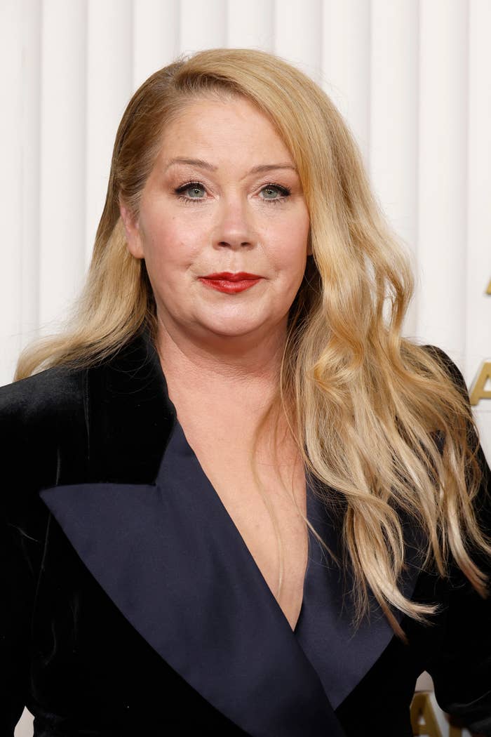 A closeup of Christina Applegate