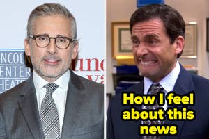 Man in suit on the left, Michael Scott from The Office meme on the right with text "How I feel about this news"