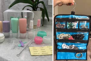 toiletry kit and a jewelry organizer