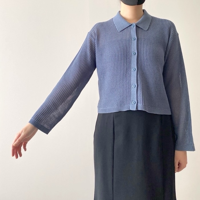 GU（ジーユー）のおすすめファッションアイテム「メッシュポロカーディガン（長袖）Q」