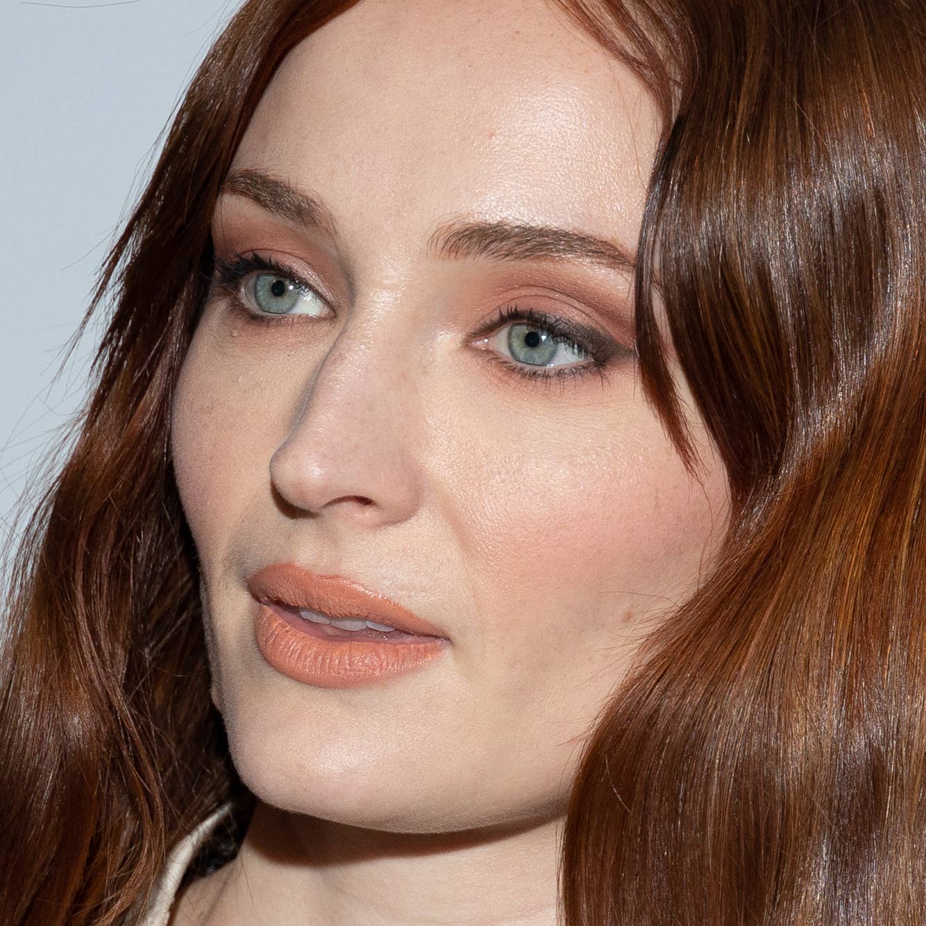 A closeup of Sophie Turner