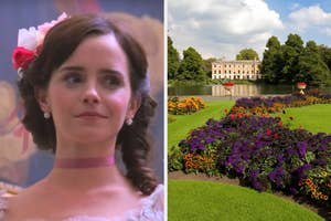 Emma Watson in "Little Women" and Kew Gardens in London