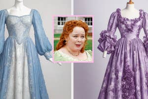 Two dresses featured, one worn by Nicole Kidman as Satine in "Moulin Rouge!" and the other a purple period costume
