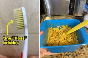 floss bristle toothbrush and a rapid mac and cheese cooker