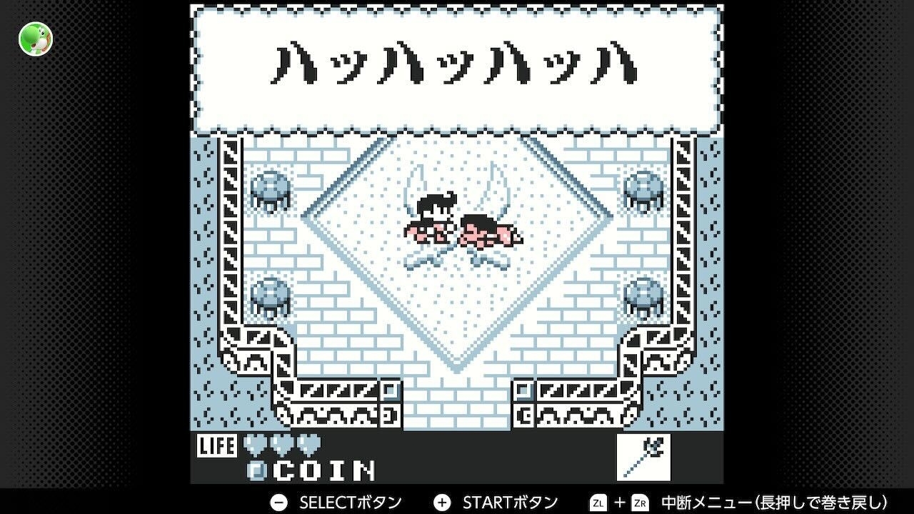 『カエルの為に鐘は鳴る』 / 「ゲームボーイ Nintendo Switch Online」スクリーンショットより ゲーム画面