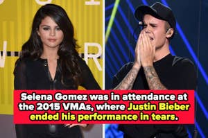 Selena Gomez was in attendance at the 2015 VMAs, where Justin Bieber ended his performance in tears