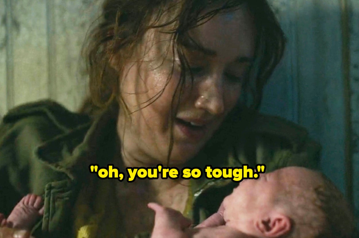 Anna holding baby Ellie in The Last of Us