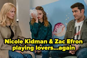 Promotional image with text for a film, featuring Nicole Kidman and Zac Efron as co-stars