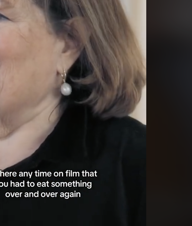 Ina Garten smiles in an interview with a &quot;Food&quot; category tag, likely discussing her culinary experiences
