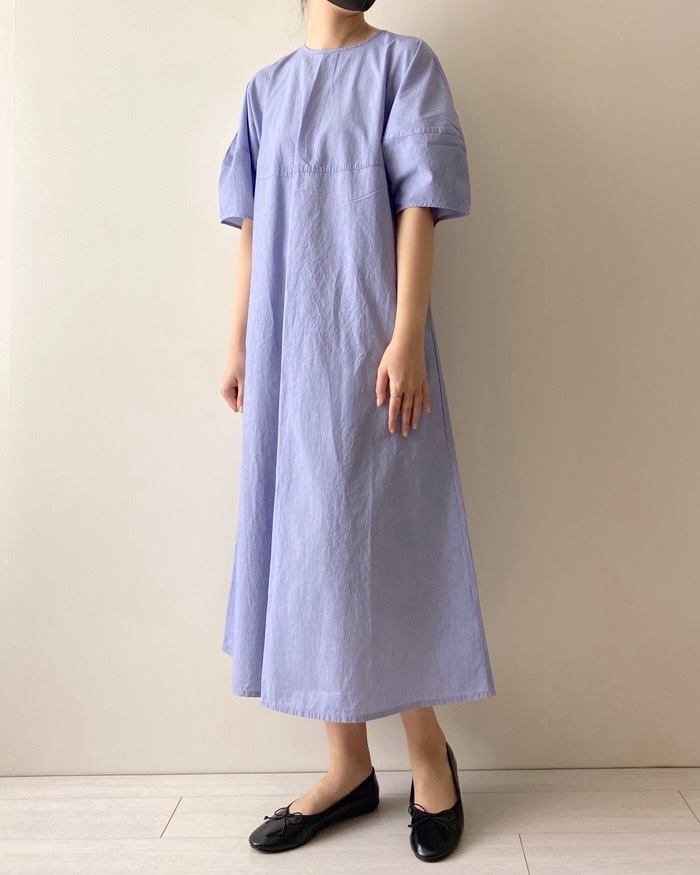 無印良品のおすすめファッションアイテム「婦人 涼感 ブロードプルオーバー半袖ワンピース」のコーディネート