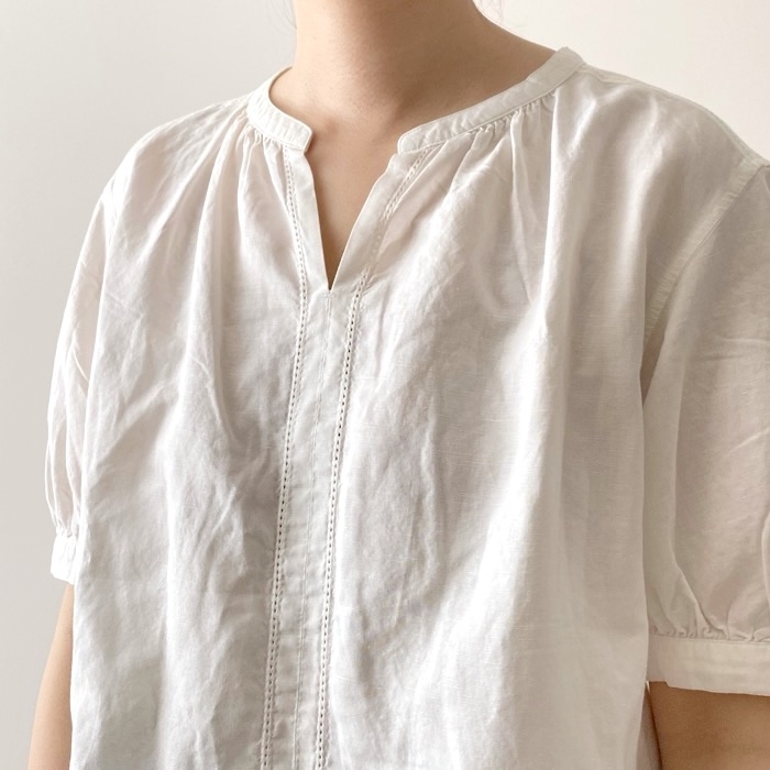 UNIQLO（ユニクロ）のおすすめファッションアイテム「リネンブレンドボリュームブラウス（半袖）」