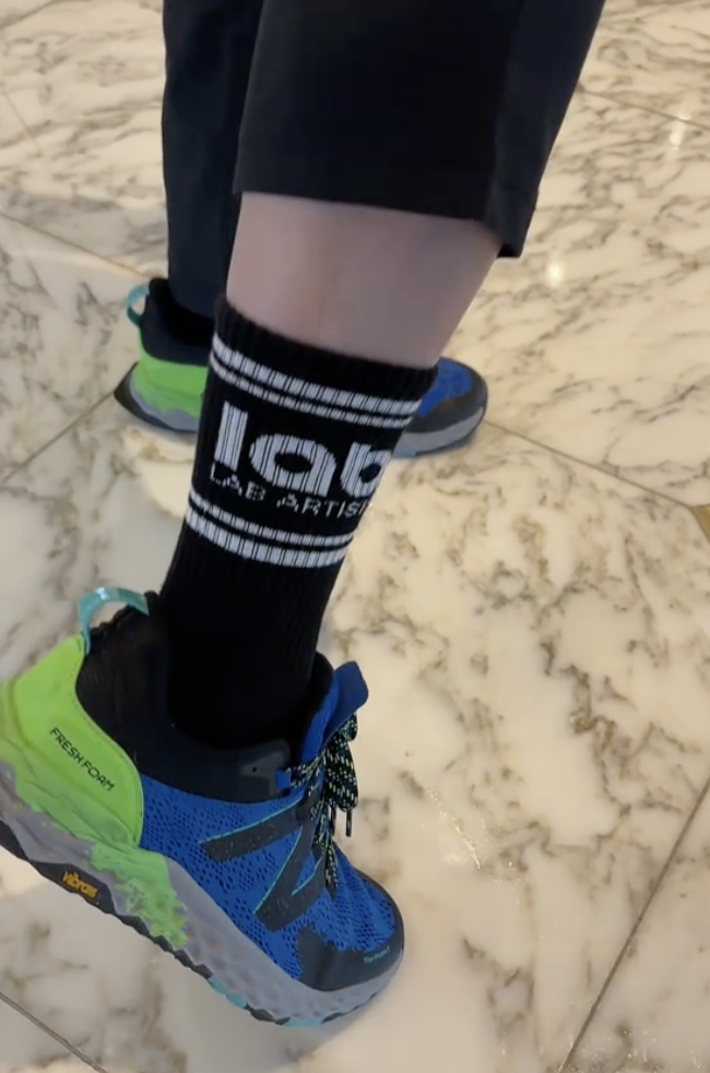 Closeup of Seth's socks