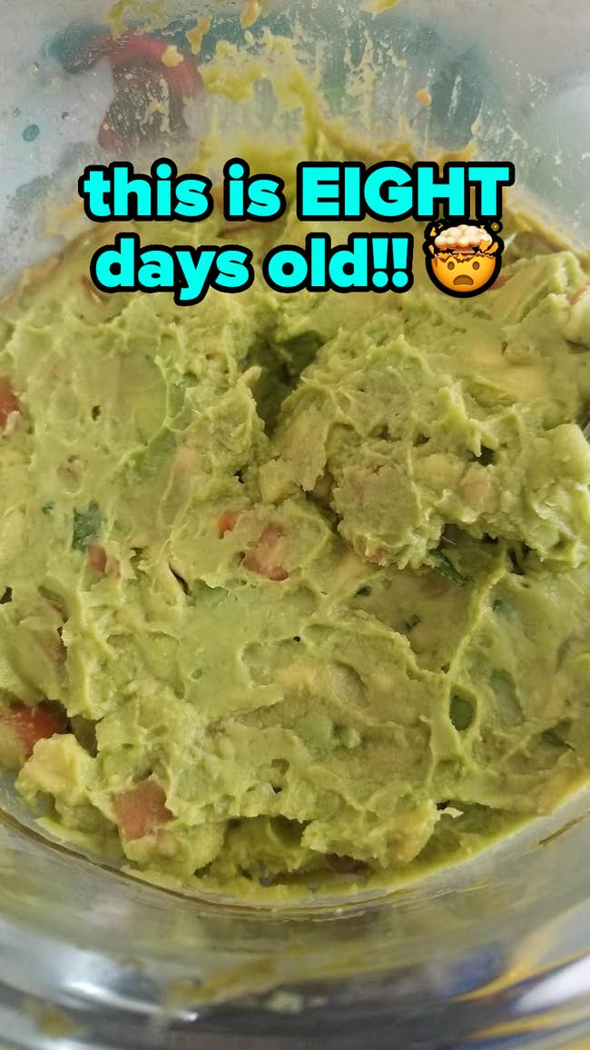 a reviewer's eight day old guac still looking very fresh