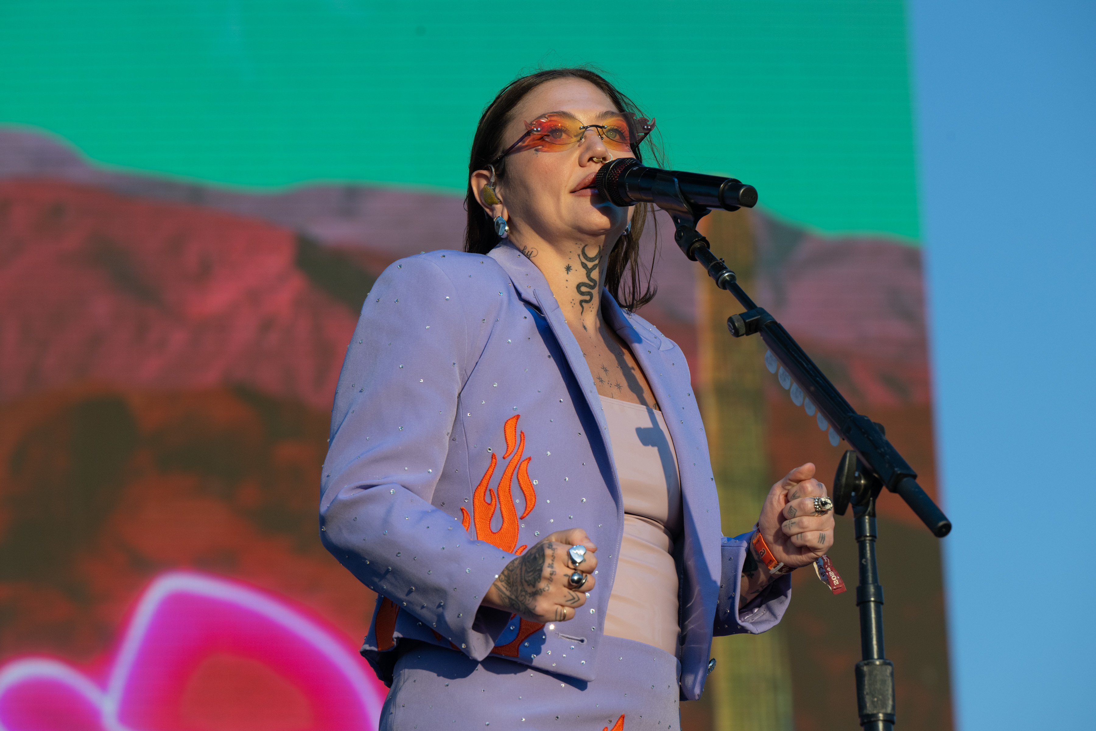 Closeup of Elle King onstage