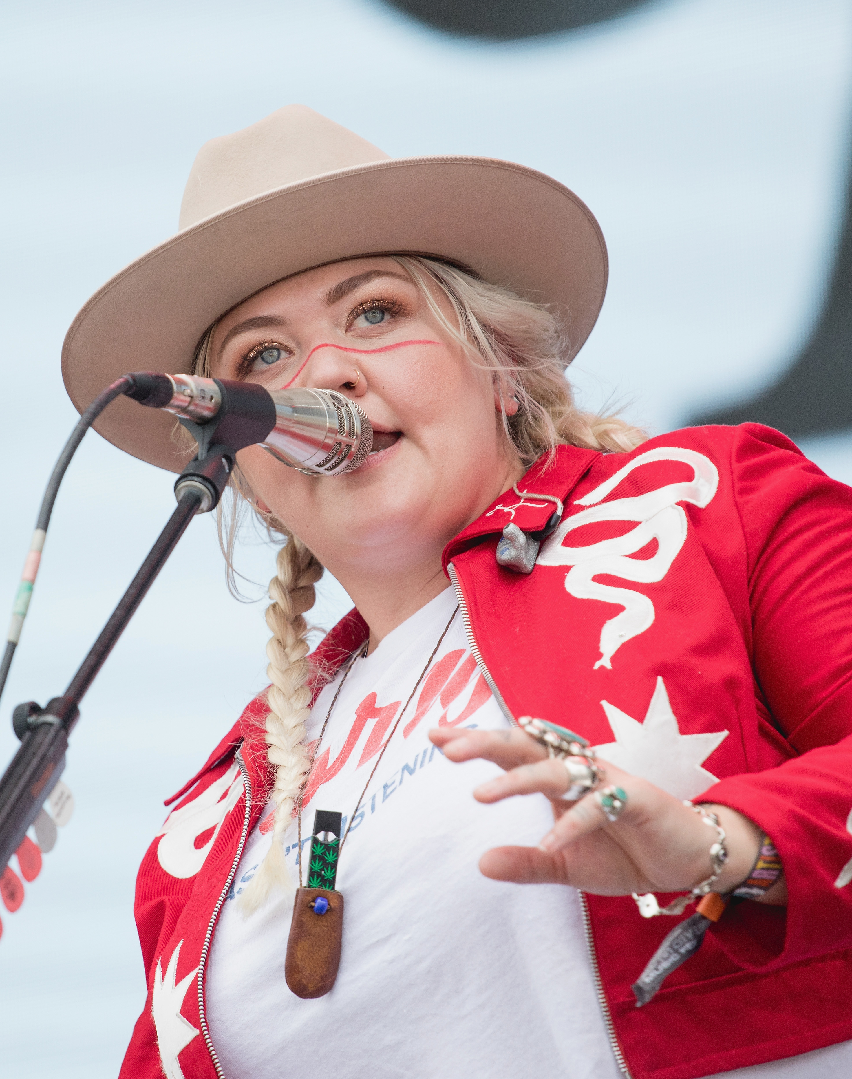 Closeup of Elle King onstage