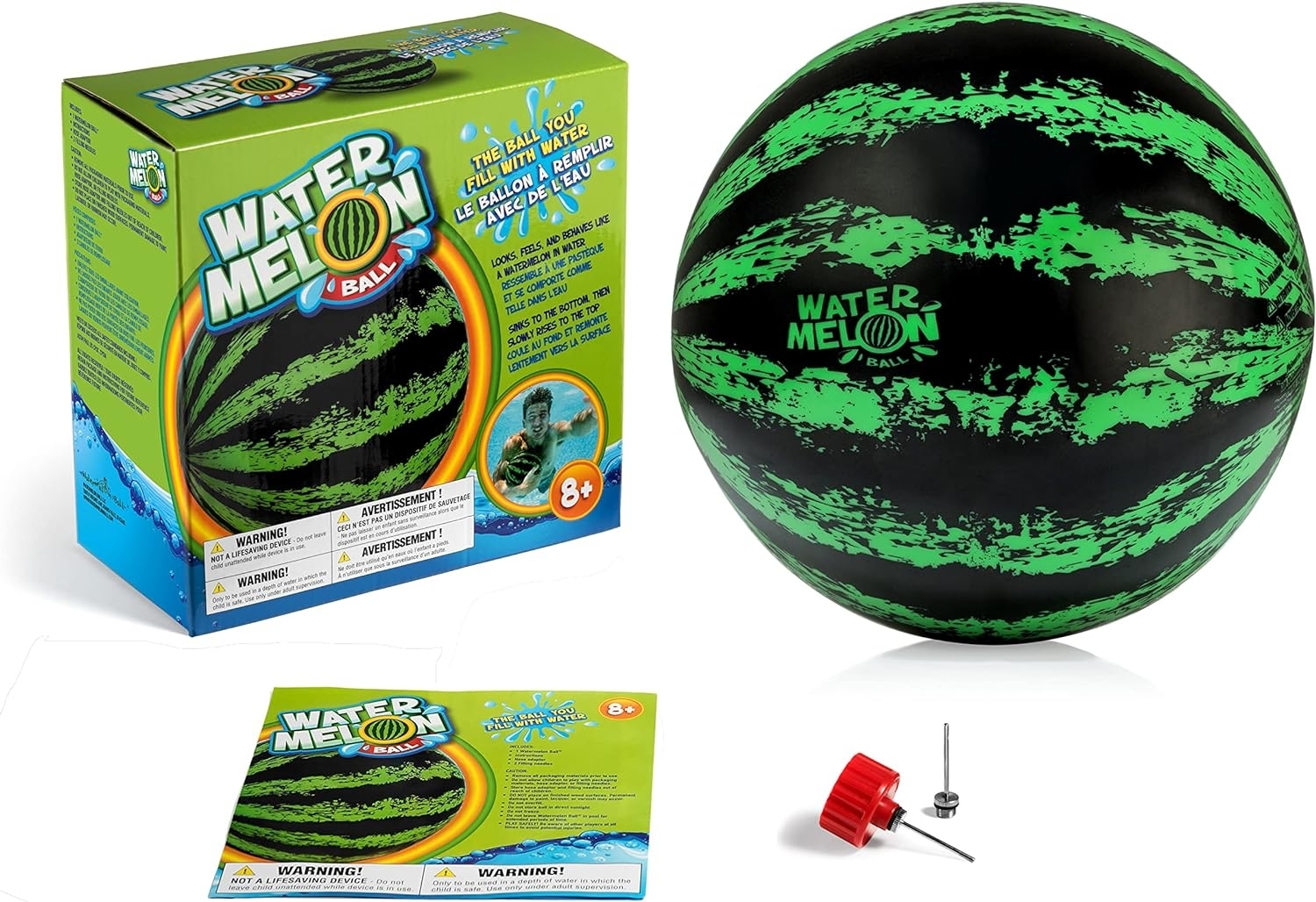 Watermelon Ball pool toy with hose adapter