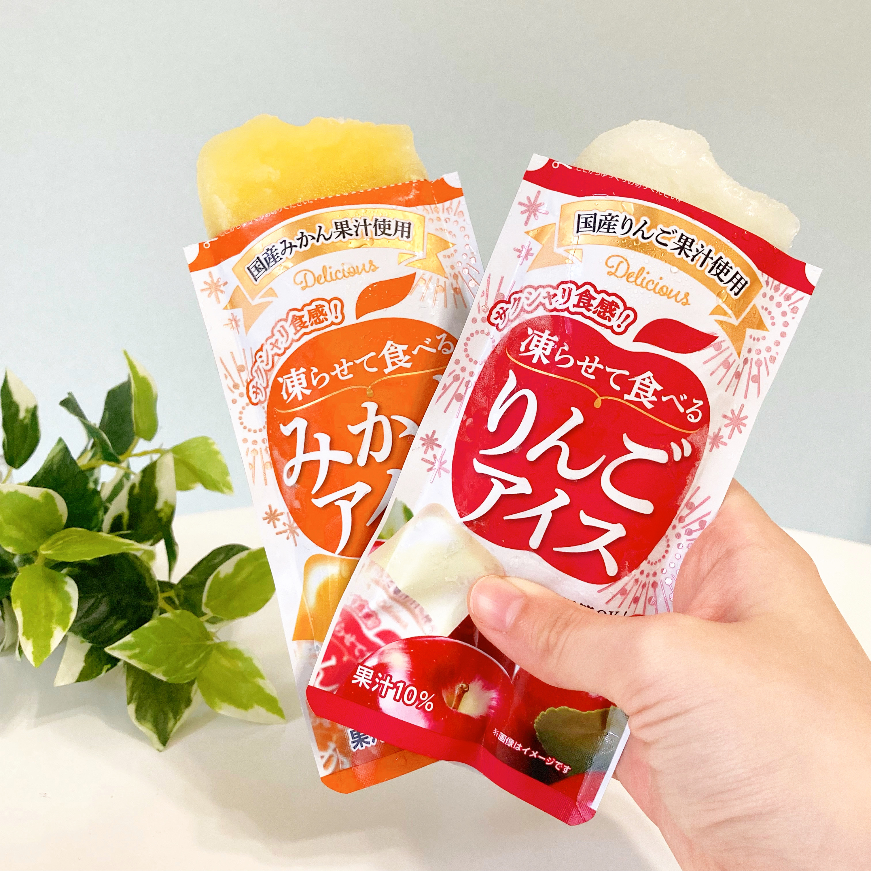DAISO（ダイソー）で見つけた本格的アイス「凍らせて食べるみかんアイス」と「凍らせて食べるりんごアイス」