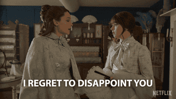 Francesca in Bridgerton season three saying to Eloise, "I regret to disappoint you"