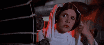 Princess Leia in a white gown