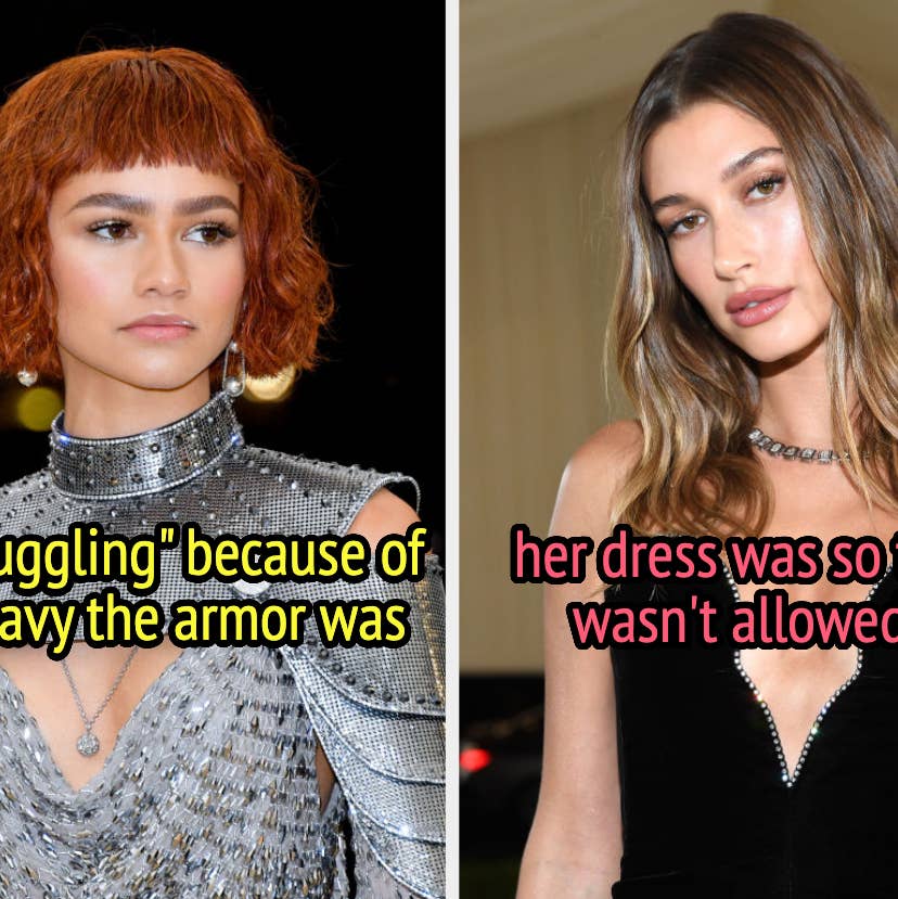 Zendaya was "struggling because of how heavy the armor was, and Hailey Bieber's dress was so tight she wasn't allowed to sit