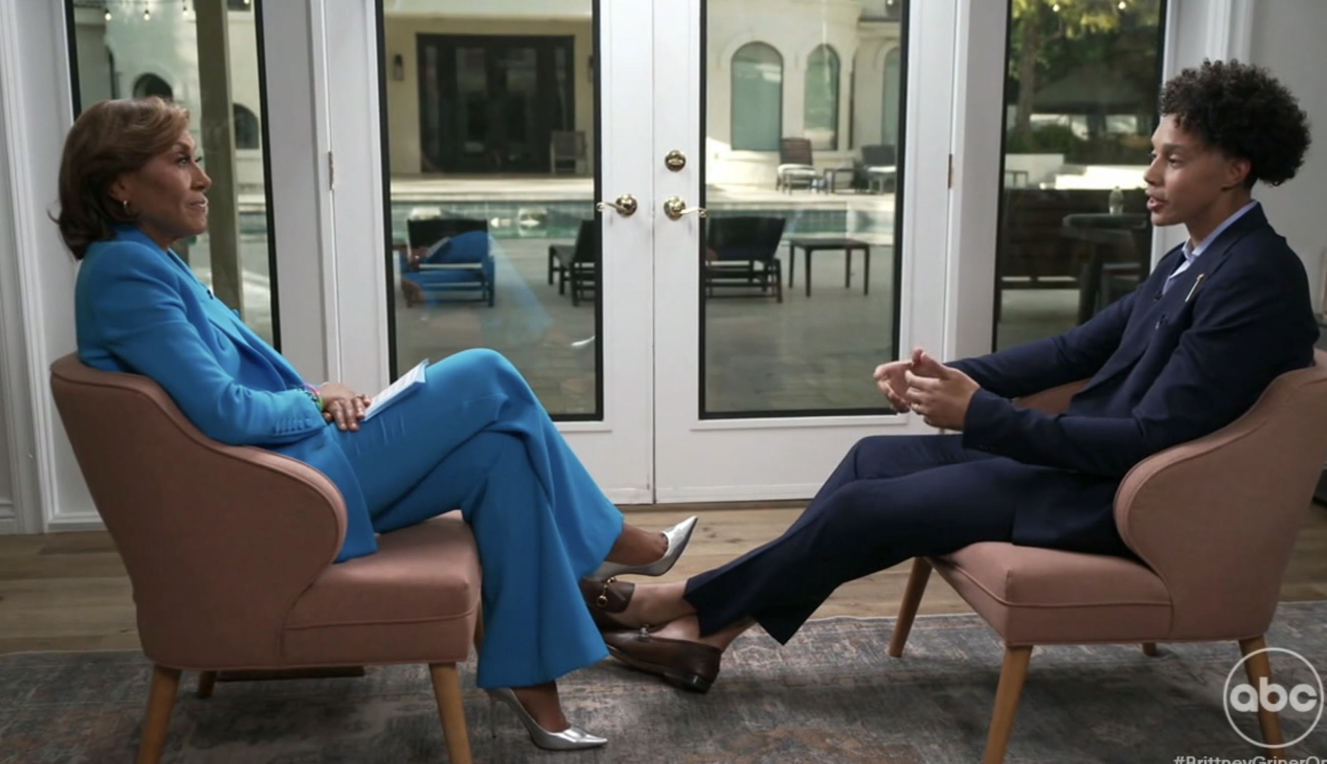 Robin Roberts interviewing Brittney Griner