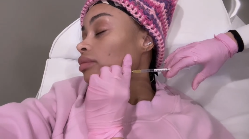 Blac Chyna receiving a facial injection