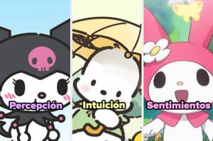 Imagen con tres personajes animados estilo kawaii con texto que dice Percepción, Intuición, Sentimientos