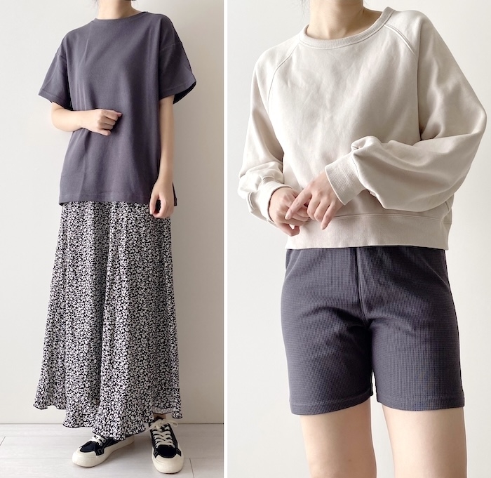 GU(ジーユー)のおすすめファッションアイテム「ワッフルラウンジバイカーショーツセット(半袖)+E」