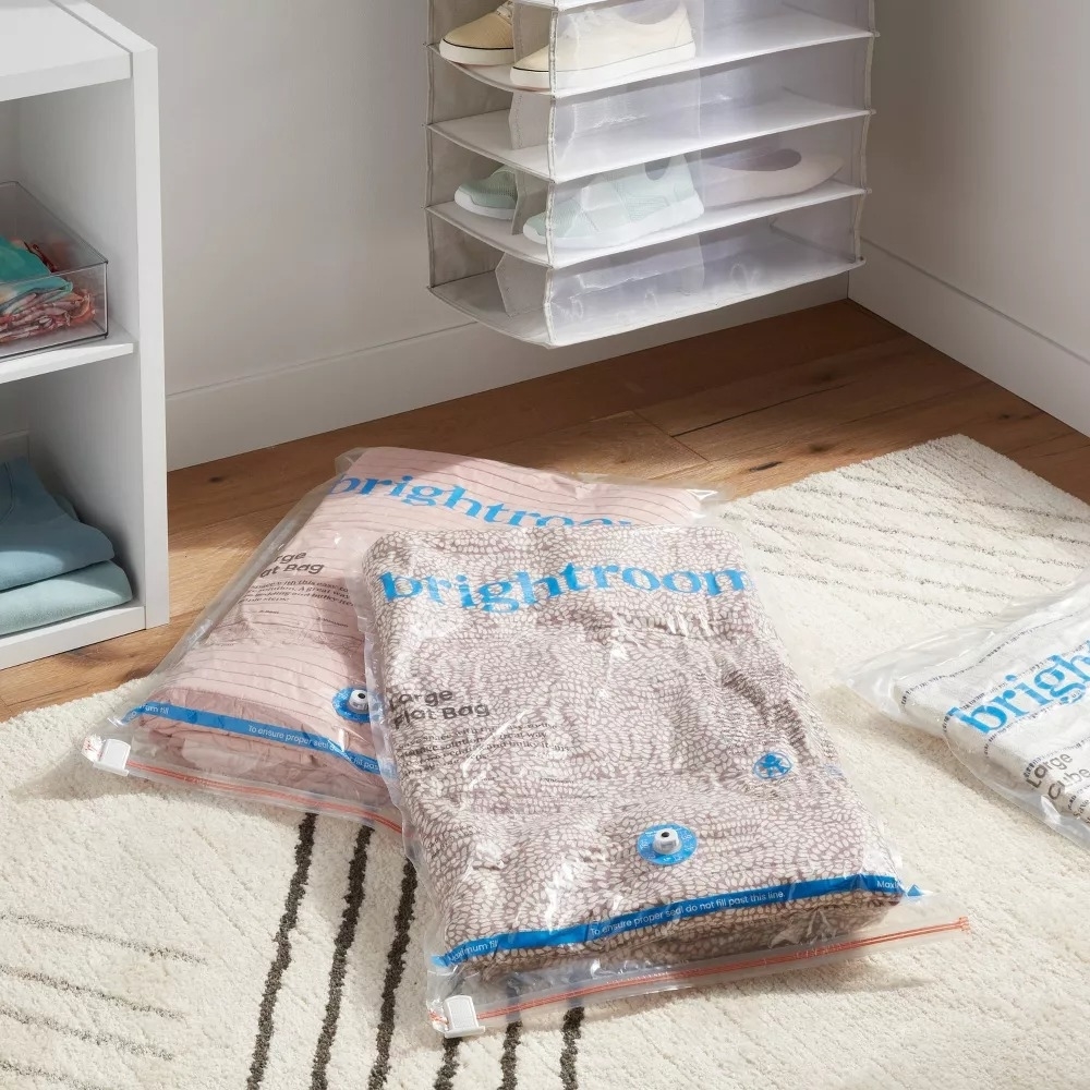 Brightroom vacuum seal storage bags with blankets inside