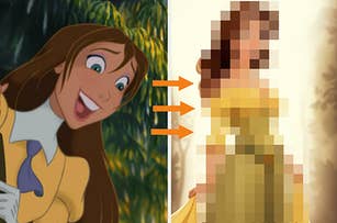 Jane from Tarzan and a blurred out image of her done my AI.