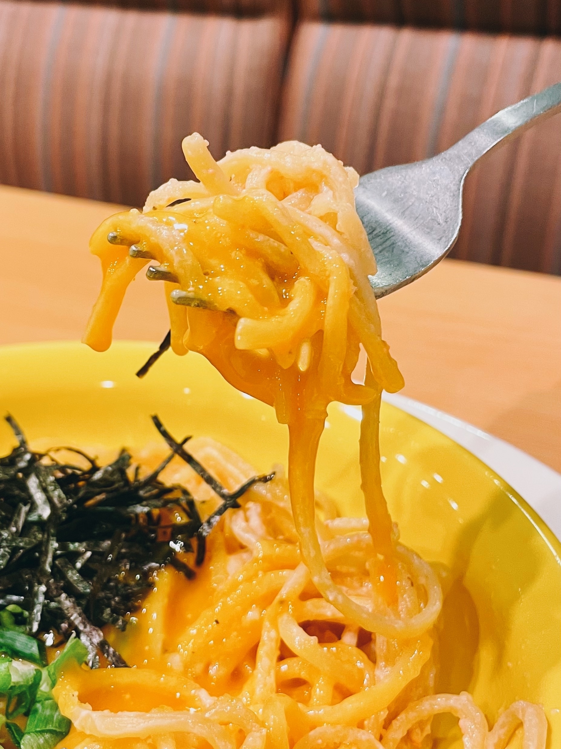 ガストのオススメのメニュー「明太クリームカルボナーラ」