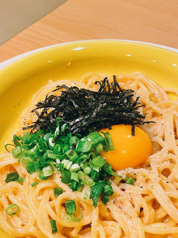 ガストのオススメのメニュー「明太クリームカルボナーラ」