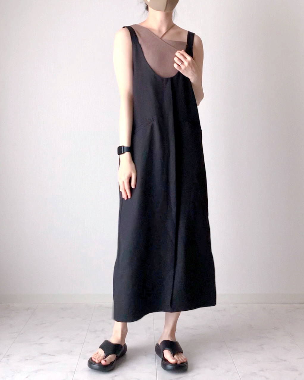 しまむらのおすすめファッションアイテム「バックシャンジャンパースカート」