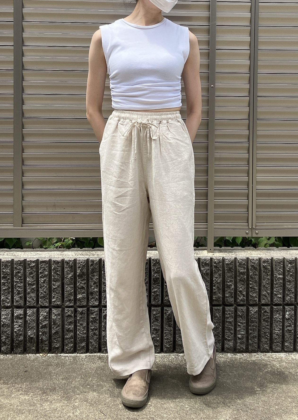 Honeys(ハニーズ)のおすすめパンツ「麻混ストレートパンツ」