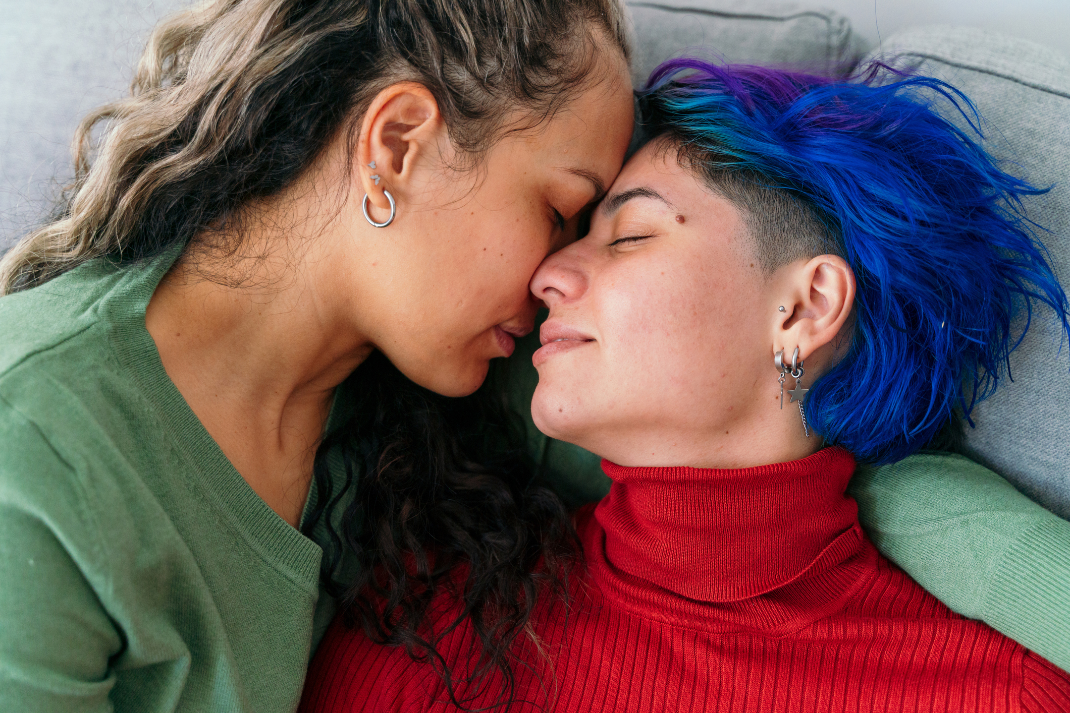 Two women embracing