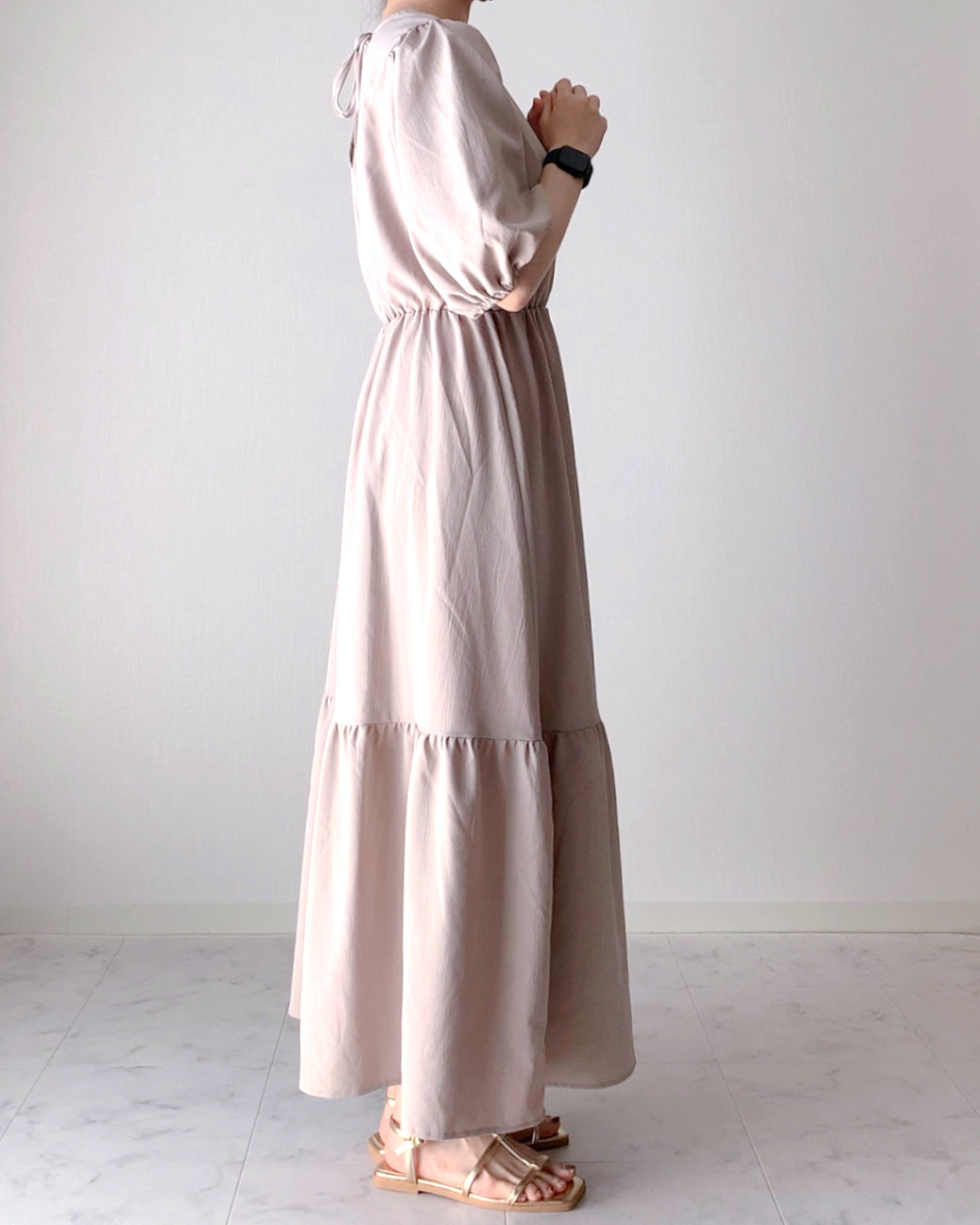 しまむらのおすすめファッションアイテム「ペプラムワンピース」