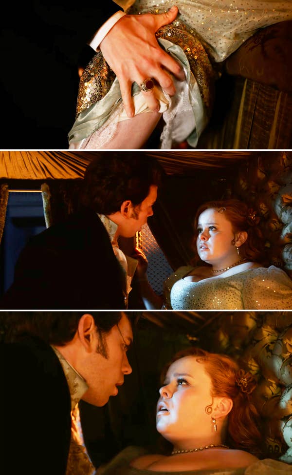 Colin placing his hand on Penelope&#x27;s thigh