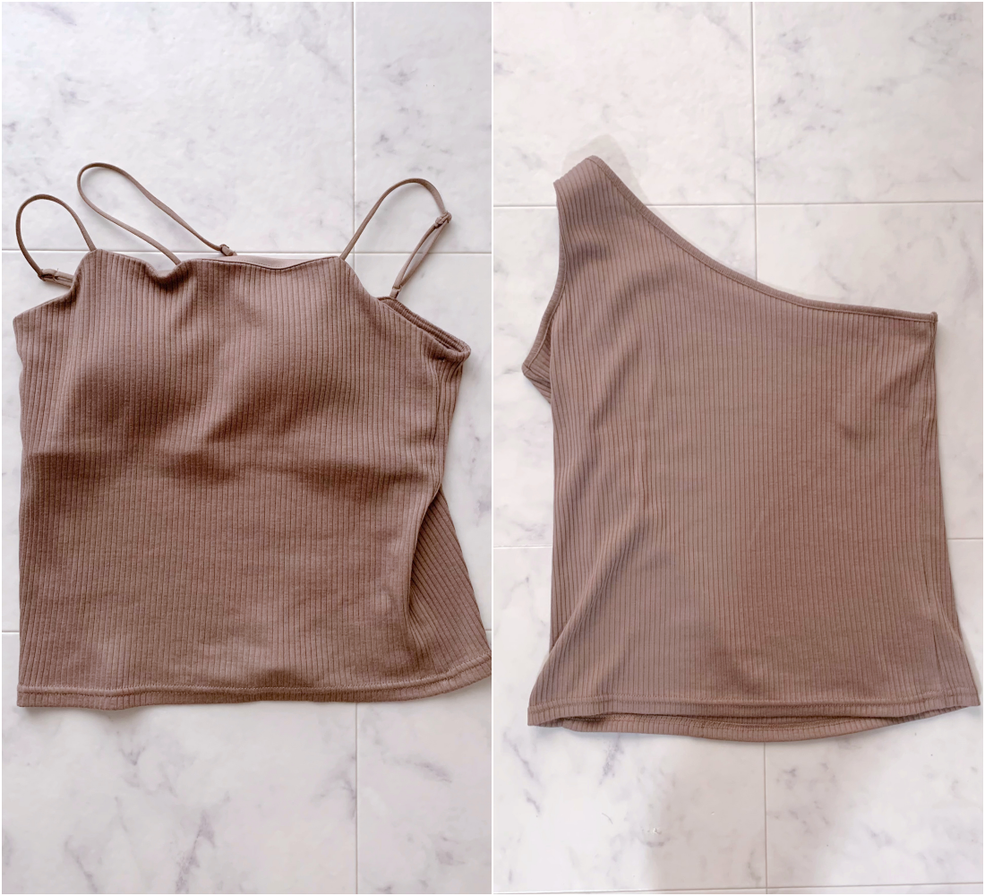 しまむらのおすすめファッション「変形キャミタンクセット」