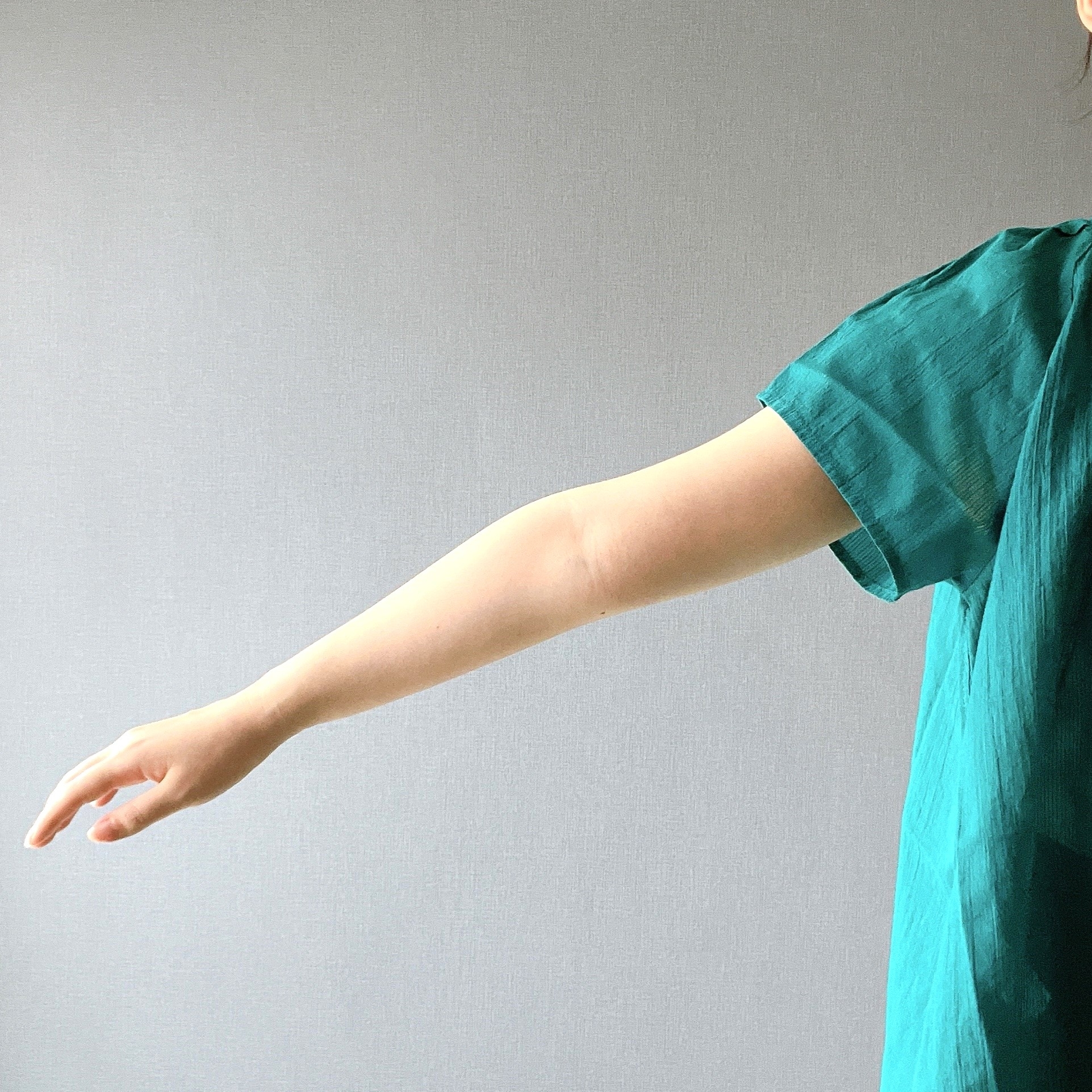 無印良品のオススメのブラウス「婦人 強撚ボイル フレンチスリーブブラウス」