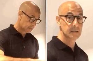 Stanley Tucci looking unsure